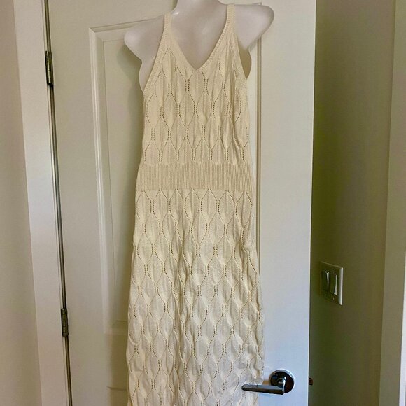 Midi Length Knit Dress Coverup in Ivory L - Picture 7 of 13